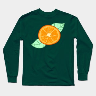 Orange Slice With Leaves Long Sleeve T-Shirt